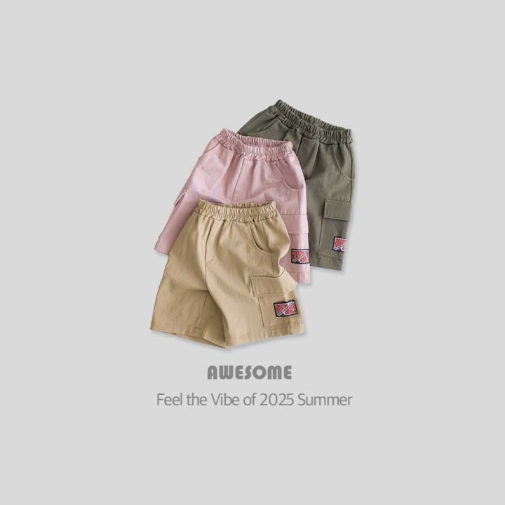 Awesome Bebe - Korean Children Fashion - #magicofchildhood - Cargo Label Half Pants - 5