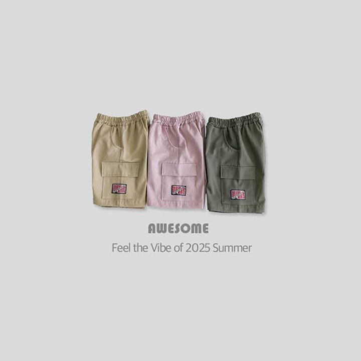 Awesome Bebe - Korean Children Fashion - #minifashionista - Cargo Label Half Pants - 6