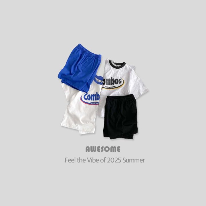 Awesome Bebe - Korean Children Fashion - #prettylittlegirls - Combo Short Sleeve Top Bottom Set - 6
