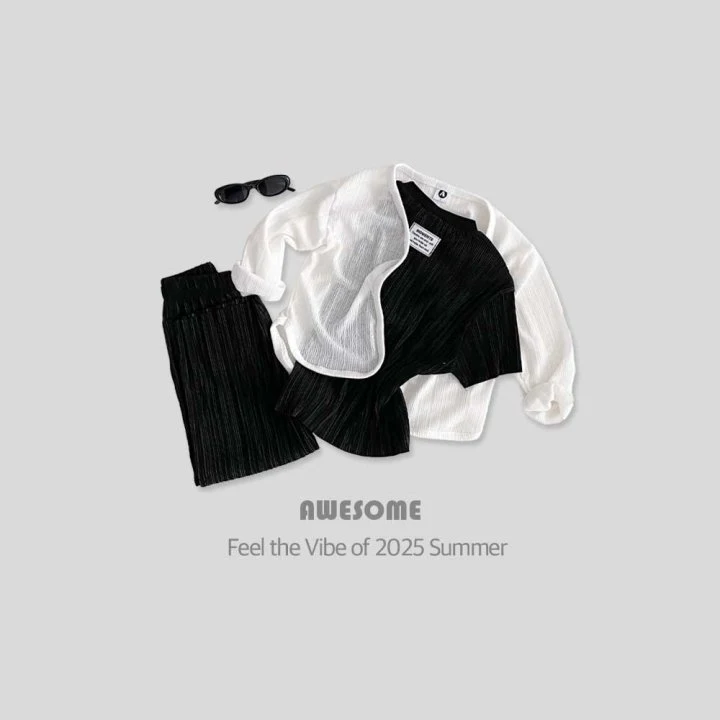 Awesome Bebe - Korean Children Fashion - #stylishchildhood - Label Pleated Top Bottom Set - 7