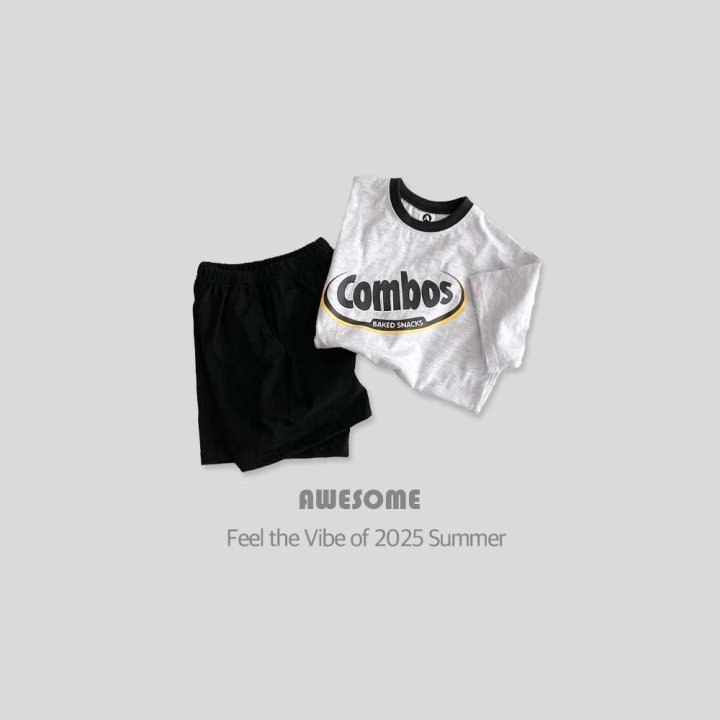 Awesome Bebe - Korean Children Fashion - #todddlerfashion - Combo Short Sleeve Top Bottom Set - 7