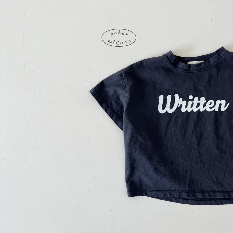 Babar Mignon - Korean Children Fashion - #Kfashion4kids - Writing Short Sleeve Tee - 11