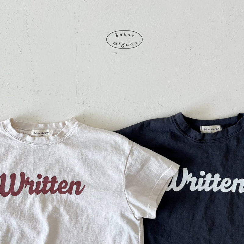 Babar Mignon - Korean Children Fashion - #childofig - Writing Short Sleeve Tee - 3