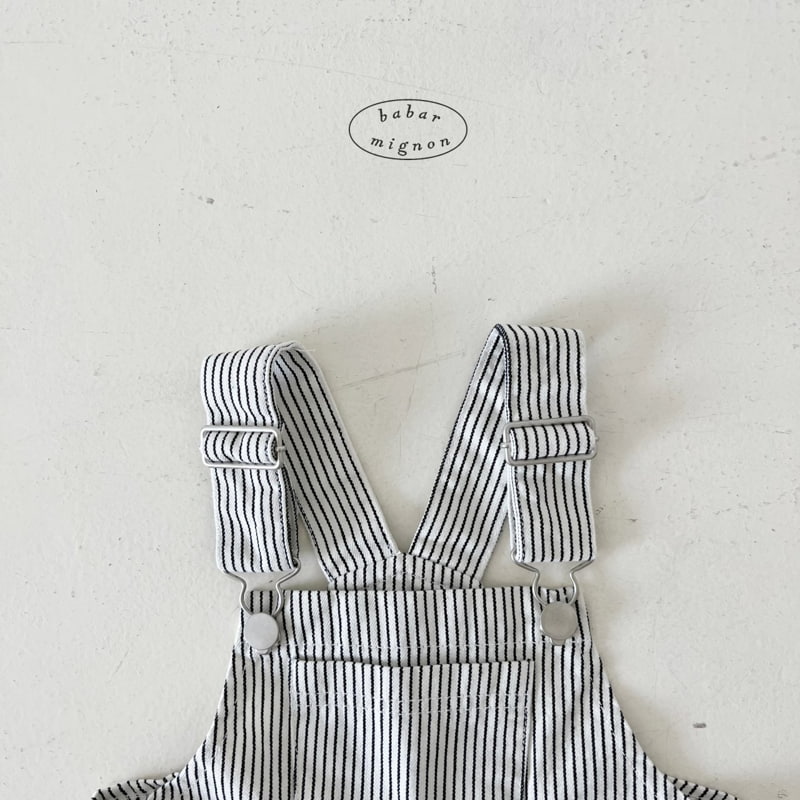 Babar Mignon - Korean Children Fashion - #childrensboutique - Striped Denim Overalls - 9