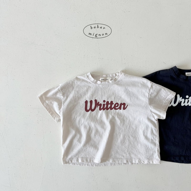 Babar Mignon - Korean Children Fashion - #childofig - Writing Short Sleeve Tee - 4