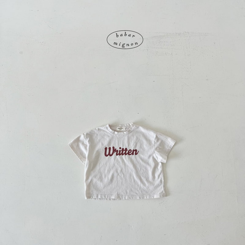 Babar Mignon - Korean Children Fashion - #designkidswear - Writing Short Sleeve Tee - 5