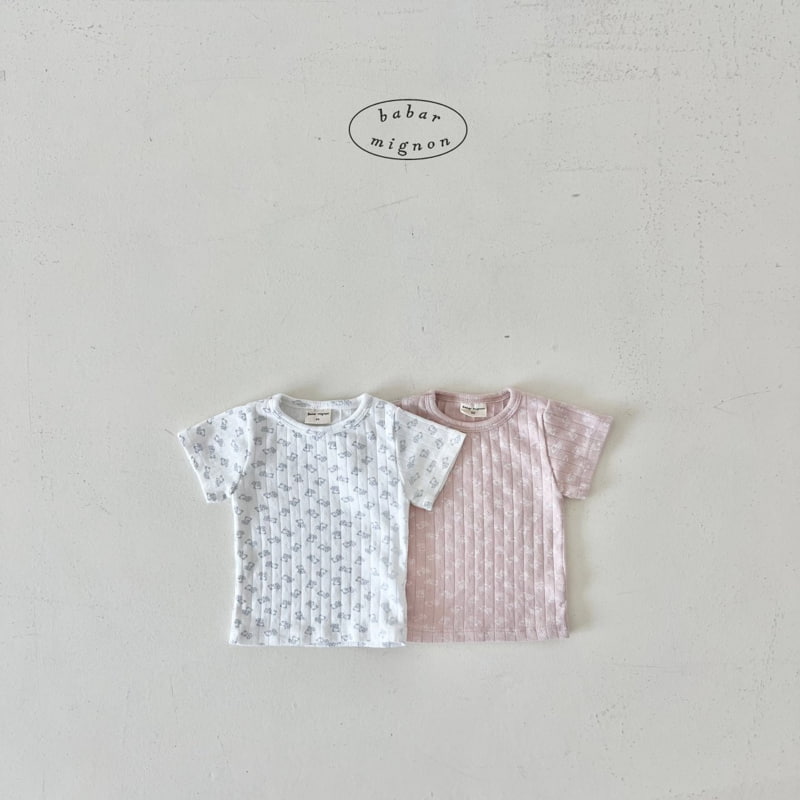 Babar Mignon - Korean Children Fashion - #discoveringself - Bear Ribbed Tee