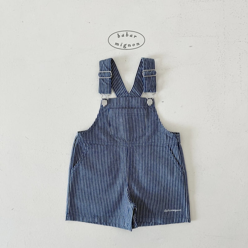 Babar Mignon - Korean Children Fashion - #fashionkids - Striped Denim Overalls - 12