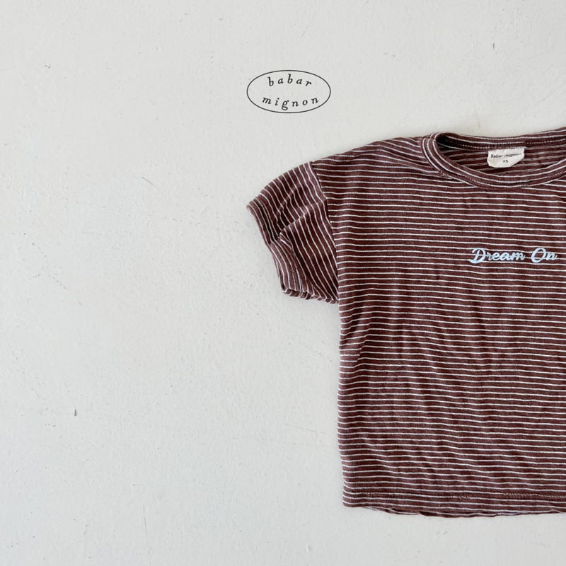 Babar Mignon - Korean Children Fashion - #kidsshorts - Dream Striped Tee - 5