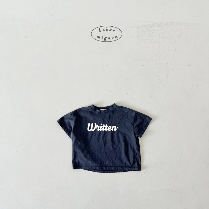 Babar Mignon - Korean Children Fashion - #kidsstore - Writing Short Sleeve Tee - 9