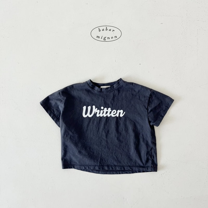 Babar Mignon - Korean Children Fashion - #kidzfashiontrend - Writing Short Sleeve Tee - 10