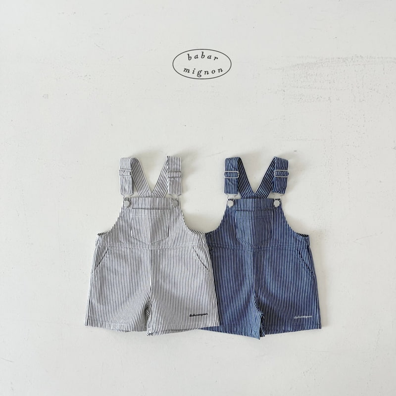 Babar Mignon - Korean Children Fashion - #littlefashionista - Striped Denim Overalls