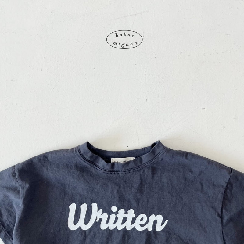 Babar Mignon - Korean Children Fashion - #littlefashionista - Writing Short Sleeve Tee - 12