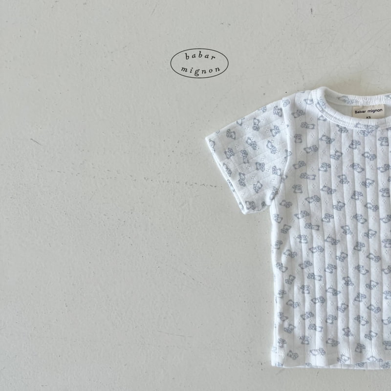 Babar Mignon - Korean Children Fashion - #littlefashionista - Bear Ribbed Tee - 7
