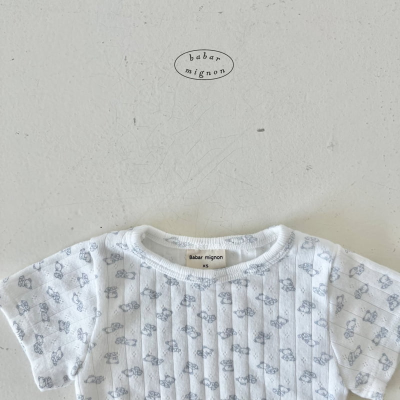 Babar Mignon - Korean Children Fashion - #magicofchildhood - Bear Ribbed Tee - 8