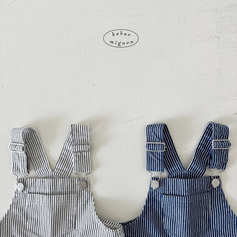 Babar Mignon - Korean Children Fashion - #minifashionista - Striped Denim Overalls - 4