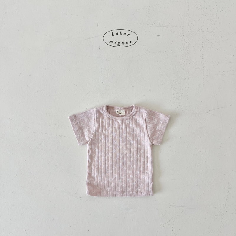 Babar Mignon - Korean Children Fashion - #prettylittlegirls - Bear Ribbed Tee - 10