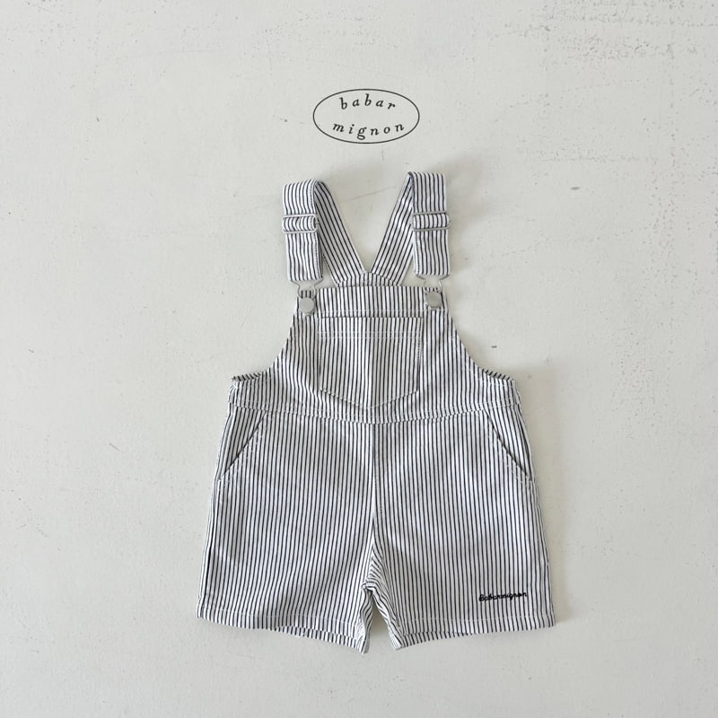Babar Mignon - Korean Children Fashion - #stylishchildhood - Striped Denim Overalls - 7