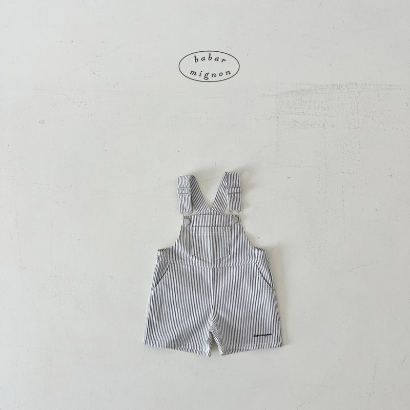 Babar Mignon - Korean Children Fashion - #toddlerclothing - Striped Denim Overalls - 6