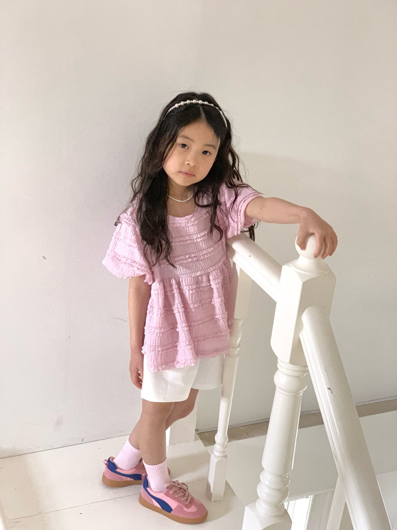 Bailey - Korean Children Fashion - #childofig - Lovely Short Sleeve Blouse - 9