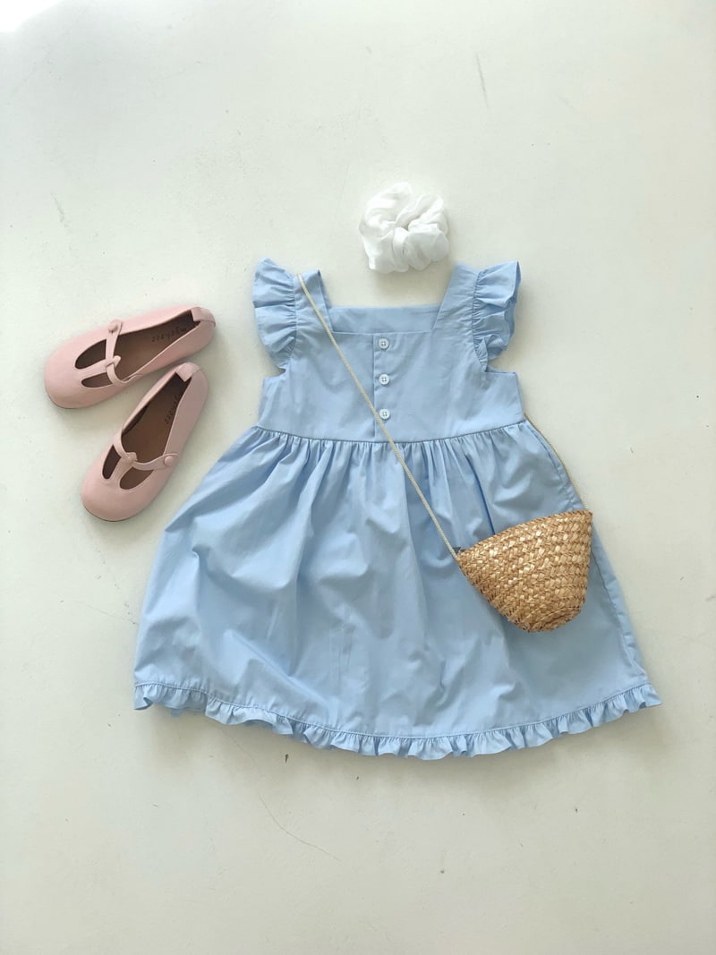 Bailey - Korean Children Fashion - #fashionkids - Melody Frill One-Piece (Blue) - 9