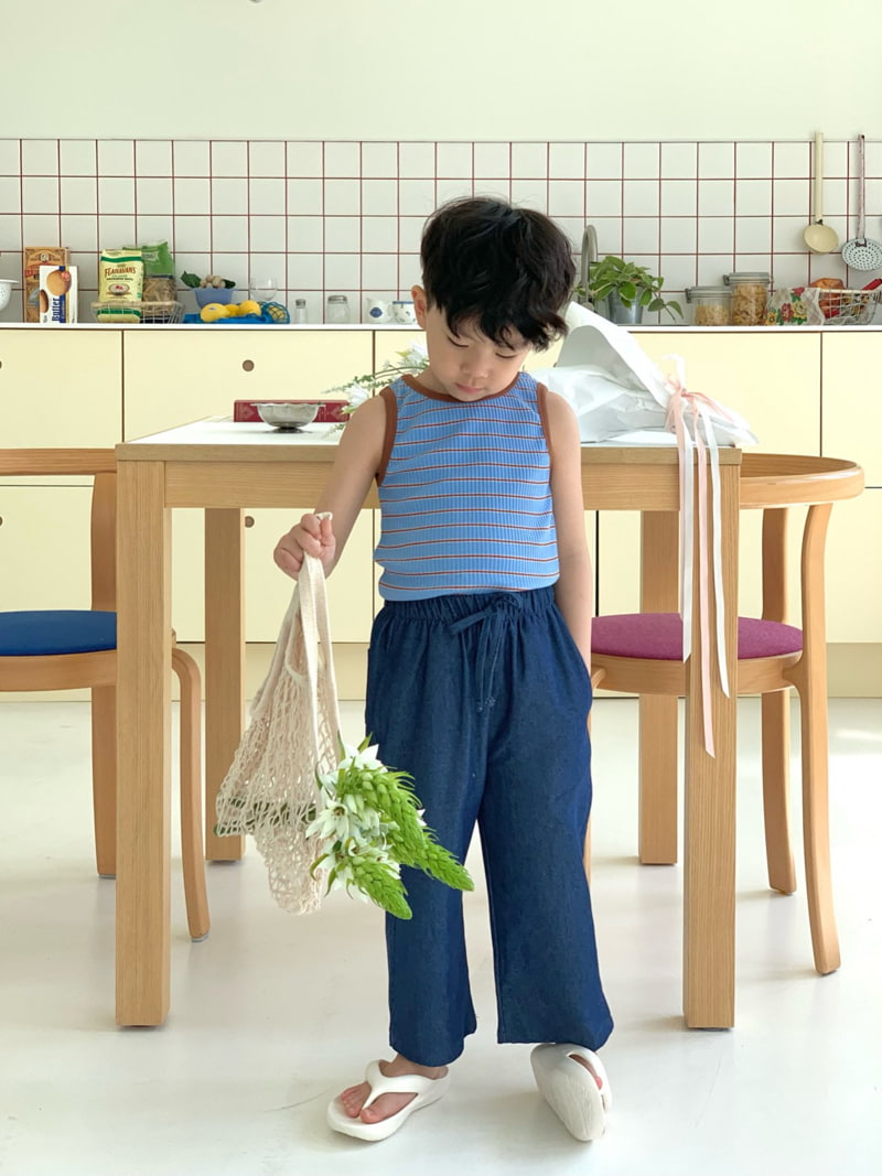 Bailey - Korean Children Fashion - #kidsshorts - Rib Stripe Sleeveless Tee - 10