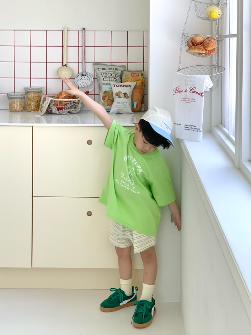 Bailey - Korean Children Fashion - #kidsshorts - Puppy Short Sleeve Tee - 8