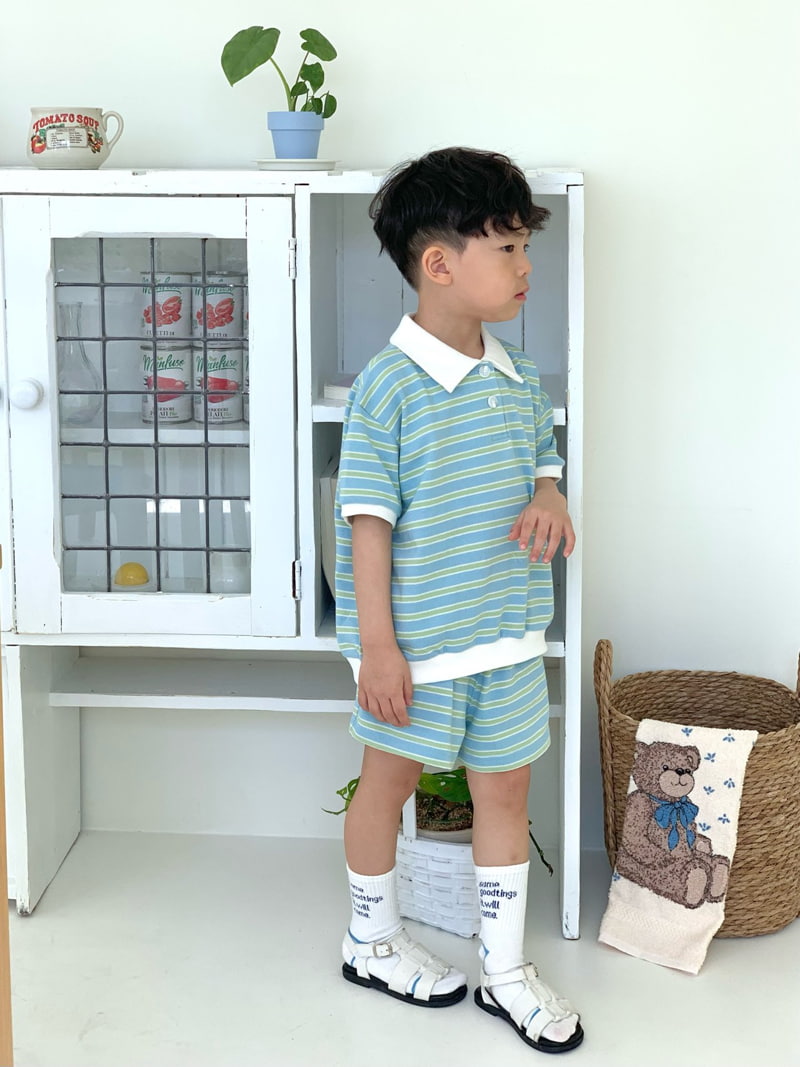 Bailey - Korean Children Fashion - #kidsshorts - Winnie Stripe Rugby Tee - 7