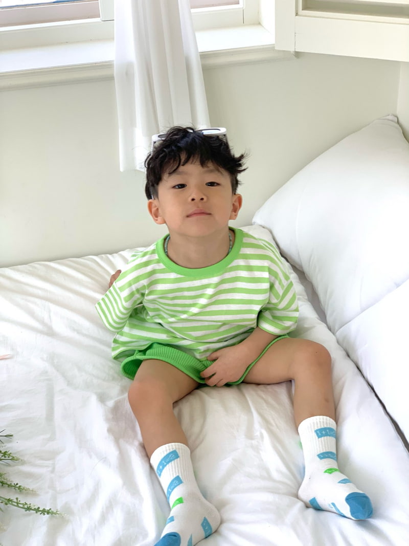 Bailey - Korean Children Fashion - #kidsstore - Pudding Stripe Tee - 7
