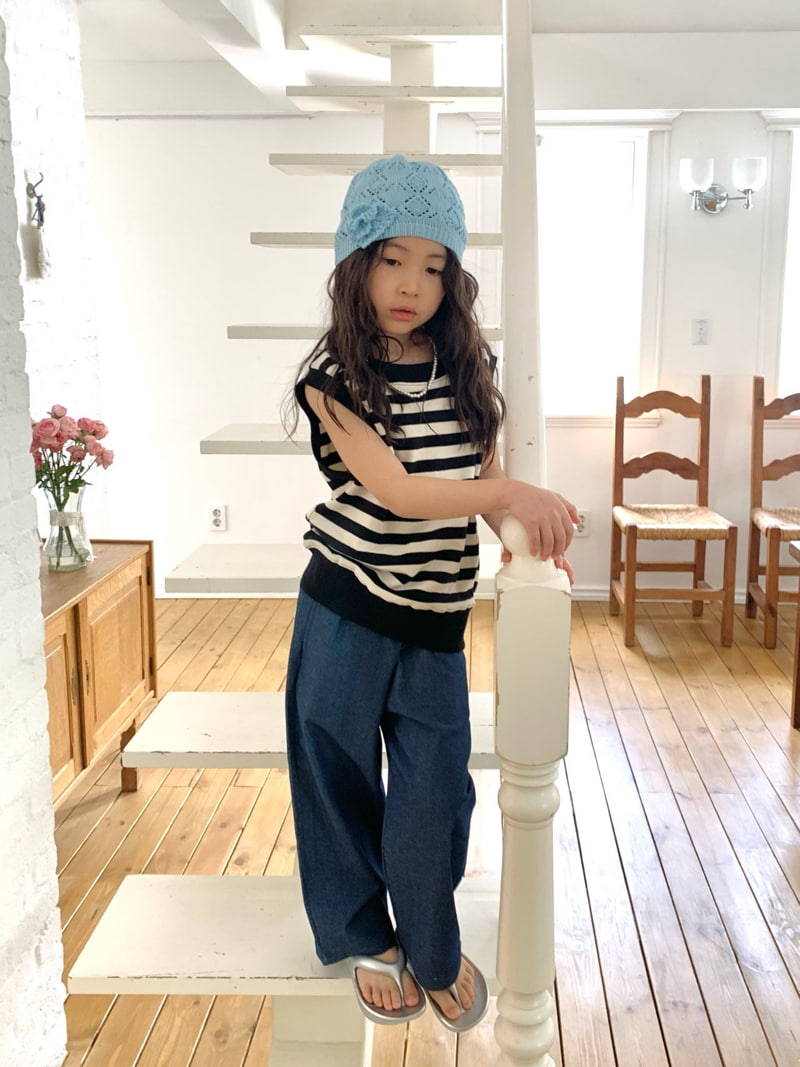 Bailey - Korean Children Fashion - #kidzfashiontrend - Billy Stripe Sleeveless Sweatshirts - 9