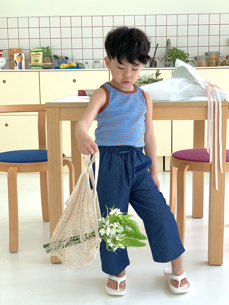 Bailey - Korean Children Fashion - #kidzfashiontrend - Rib Stripe Sleeveless Tee - 12