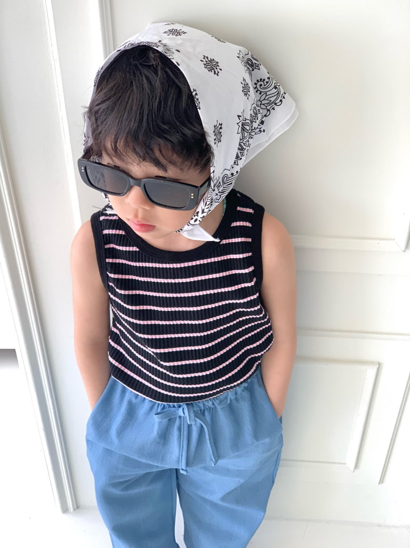 Bailey - Korean Children Fashion - #magicofchildhood - Rib Stripe Sleeveless Tee