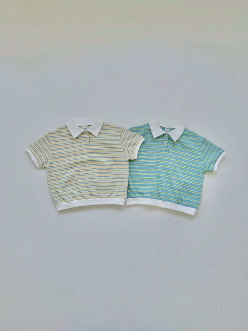 Bailey - Korean Children Fashion - #magicofchildhood - Winnie Stripe Rugby Tee - 12