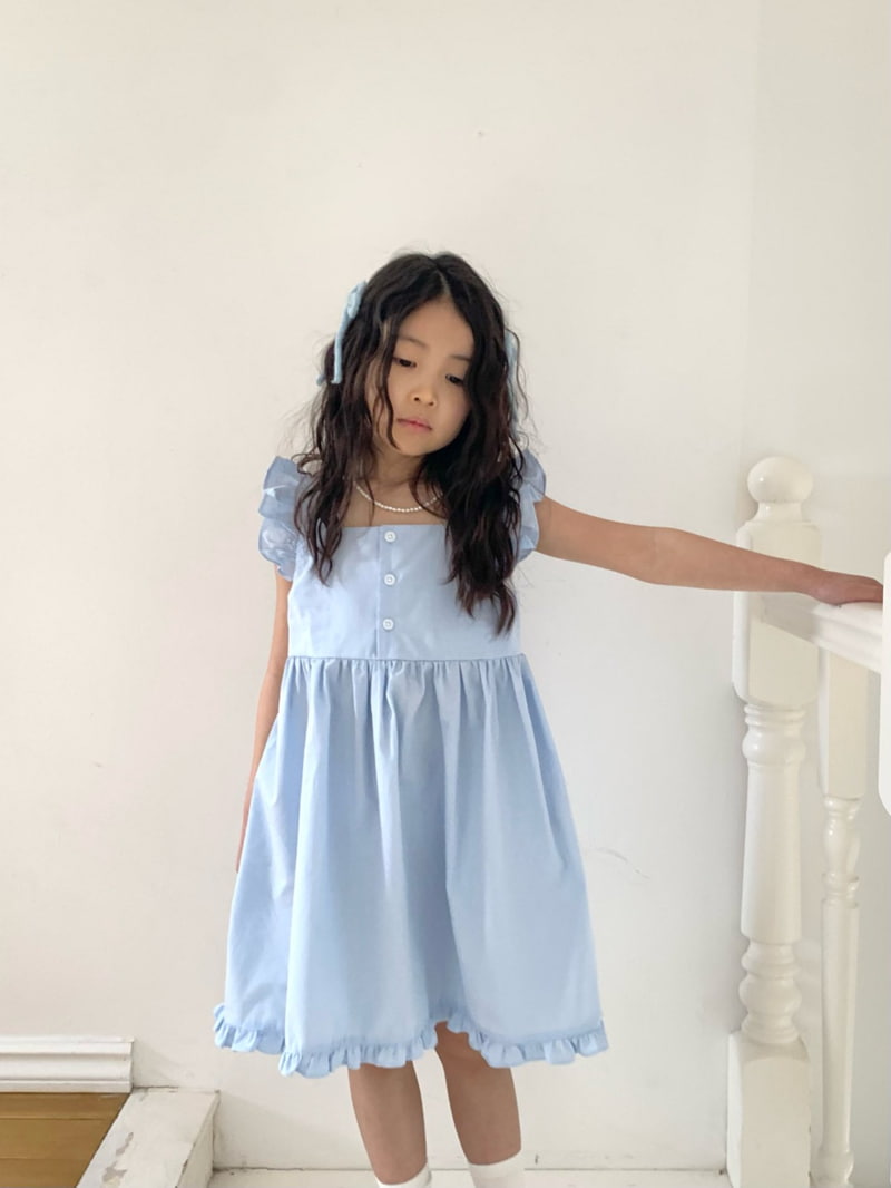 Bailey - Korean Children Fashion - #prettylittlegirls - Melody Frill One-Piece (Blue)