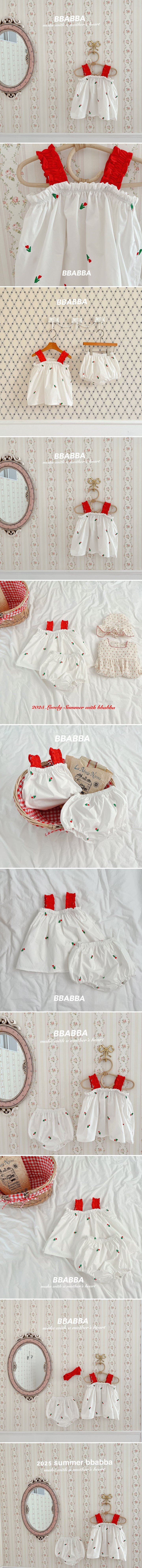 Bbabba - Korean Baby Fashion - #babyboutique - Tulip Embroidery Mini One-piece (Baby)