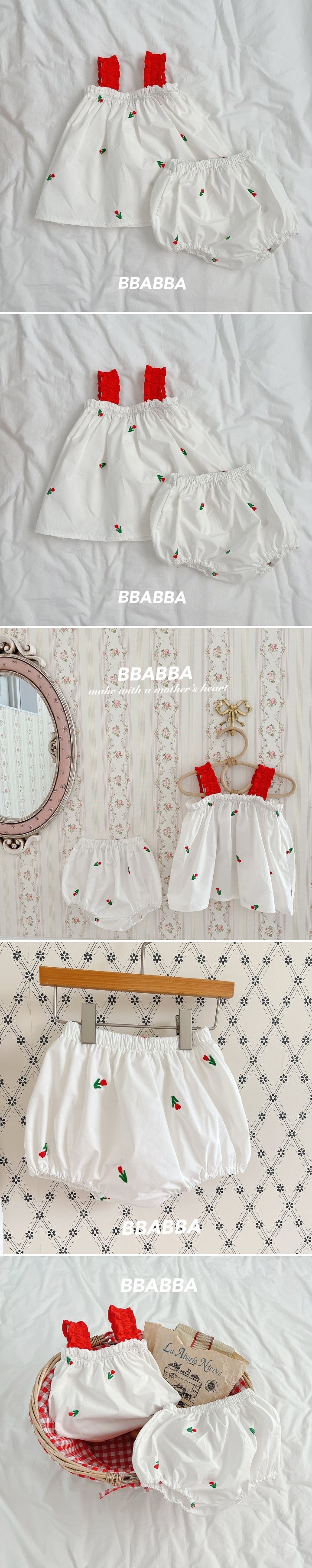 Bbabba - Korean Baby Fashion - #babygirlfashion - Tulip Embroidery Pants (Baby)