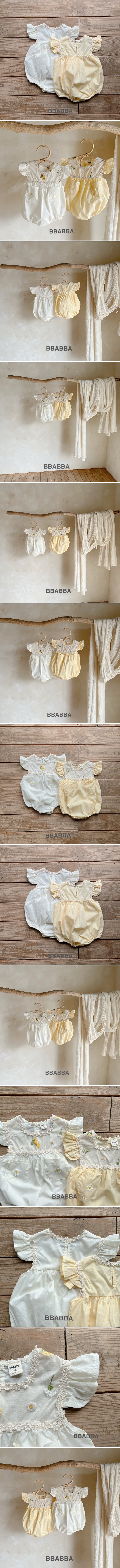Bbabba - Korean Baby Fashion - #babylifestyle - Flower Wing Embroidery Suit