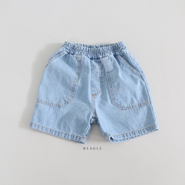 Beagle - Korean Children Fashion - #discoveringself - Square Pocket Denim Shorts - 3