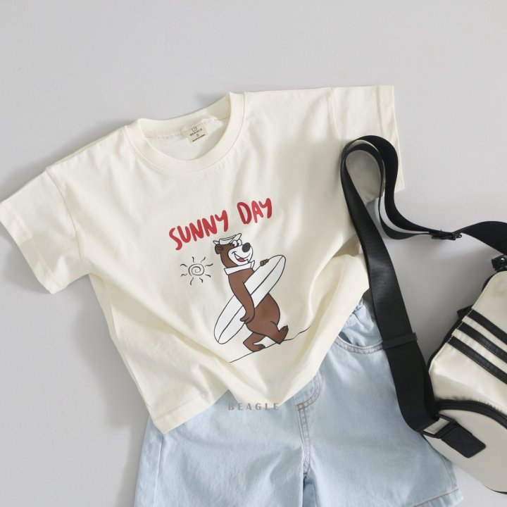Beagle - Korean Children Fashion - #kidsshorts - Surfing Bear Tee - 8