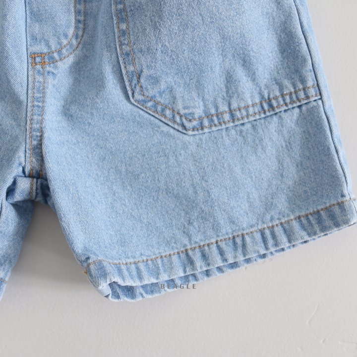 Beagle - Korean Children Fashion - #kidsstore - Square Pocket Denim Shorts - 6