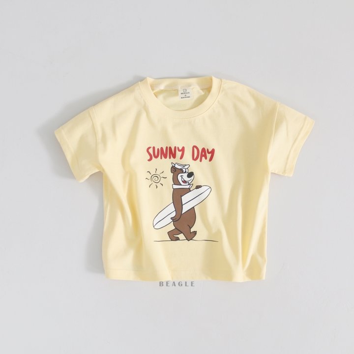 Beagle - Korean Children Fashion - #kidzfashiontrend - Surfing Bear Tee - 10