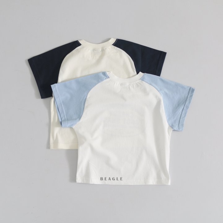 Beagle - Korean Children Fashion - #littlefashionista - Raglan Color Tee  - 2