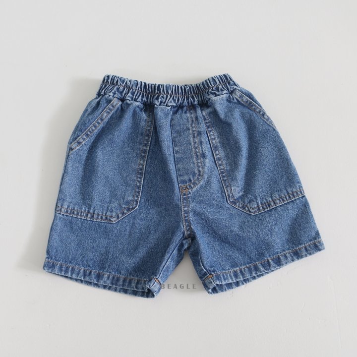 Beagle - Korean Children Fashion - #prettylittlegirls - Square Pocket Denim Shorts - 12