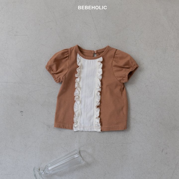 Bebe Holic - Korean Baby Fashion - #babyboutique - Caramel Frill Tee - 12