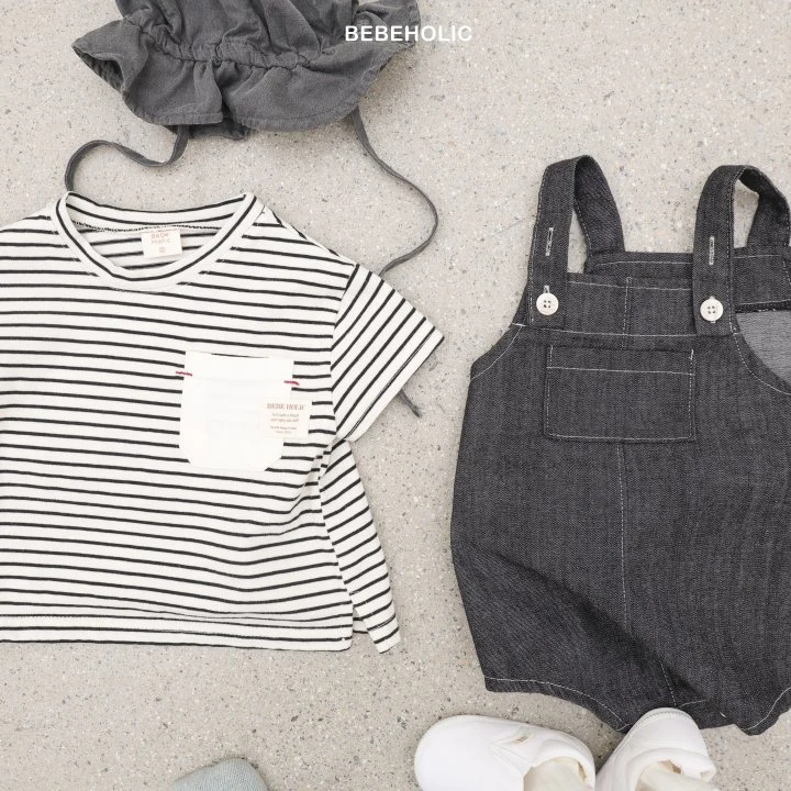 Bebe Holic - Korean Baby Fashion - #babyboutique - Stripe Pocket Tee - 6