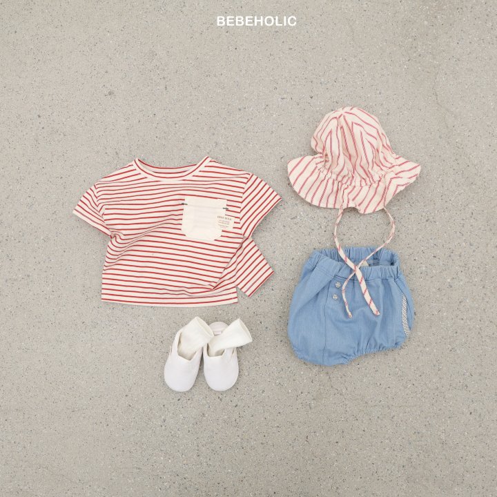 Bebe Holic - Korean Baby Fashion - #babyboutique - Stripe Pocket Tee - 7