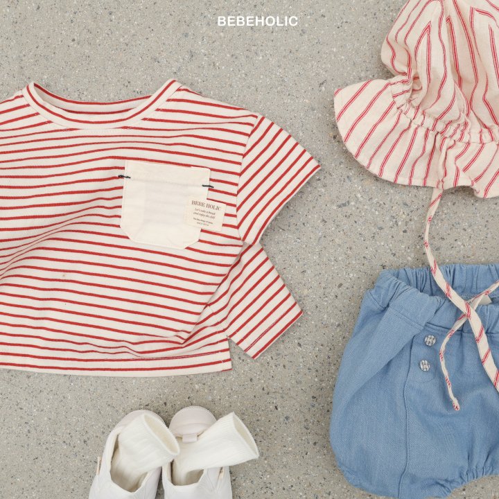 Bebe Holic - Korean Baby Fashion - #babyboutiqueclothing - Stripe Pocket Tee - 8