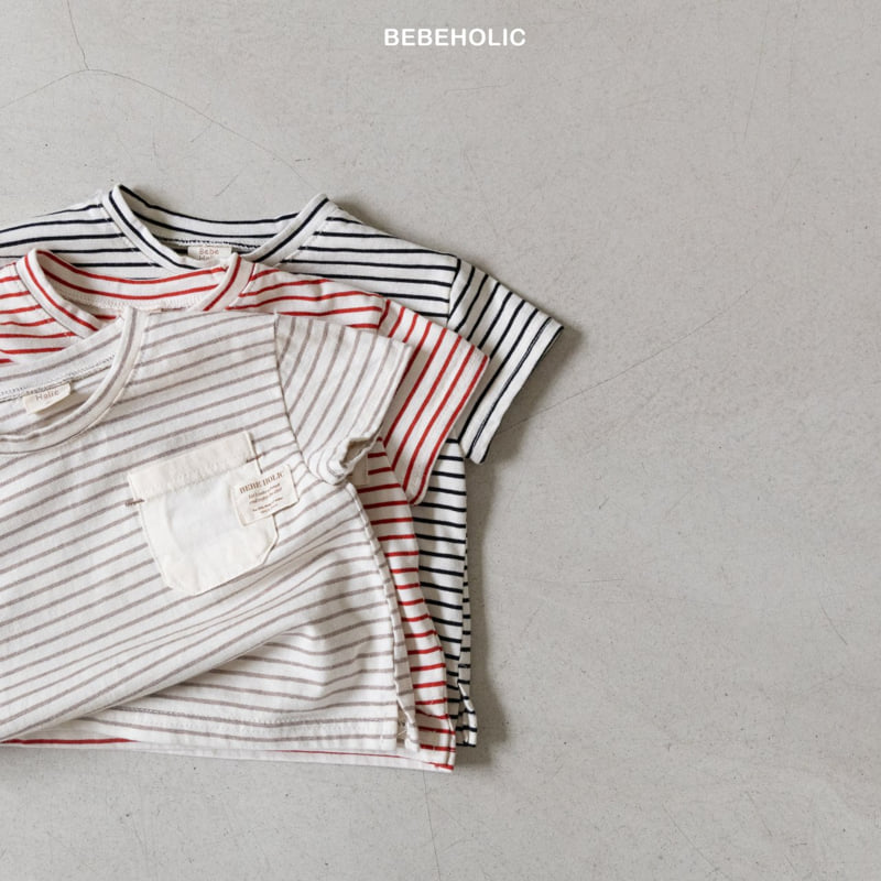 Bebe Holic - Korean Baby Fashion - #babygirlfashion - Stripe Pocket Tee - 12