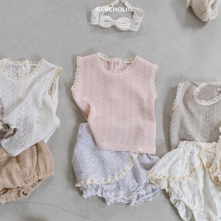 Bebe Holic - Korean Baby Fashion - #babyootd - Jelly Knit Sleeveless - 2