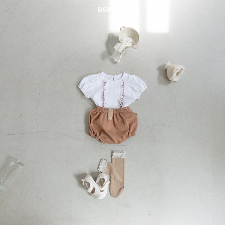 Bebe Holic - Korean Baby Fashion - #babyoutfit - Caramel Frill Tee - 6